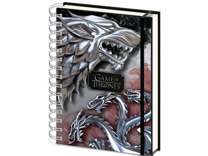 BLOK|ZÁPISNÍK A5|KROUŽKOVÁ VAZBA  WIRO|GAME OF THRONES|HOUSES