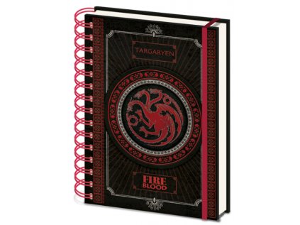 BLOK|ZÁPISNÍK A5|KROUŽKOVÁ VAZBA  WIRO|GAME OF THRONES|TARGARYEN