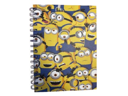 BLOK|ZÁPISNÍK A5|KROUŽKOVÁ VAZBA  MINIONS|ICONS OF STUART,BOB,KEVIN