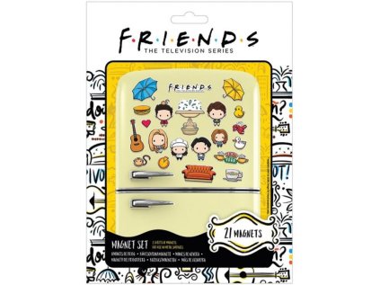 MAGNET KOVOVÝ|SET 21 KUSŮ  FRIENDS|CHIBI