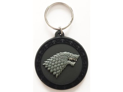 PŘÍVĚSEK NA KLÍČE|PRYŽOVÝ  GAME OF THRONES|STARK|5 x 6 cm