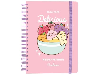 DIÁŘ 2026/2027 A5|PUSHEEN  TÝDENNÍ|12 MĚSÍCŮ|KROUŽKOVÁ VAZBA