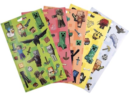 NÁLEPKY SET 5 LISTŮ|MINECRAFT  100 NÁLEPEK|ICONS & CHARACTERS