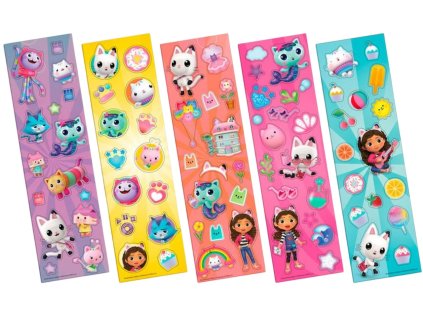 NÁLEPKY SET 5 LISTŮ|NETFLIX  GABBY'S DOLLHOUSE|CATS