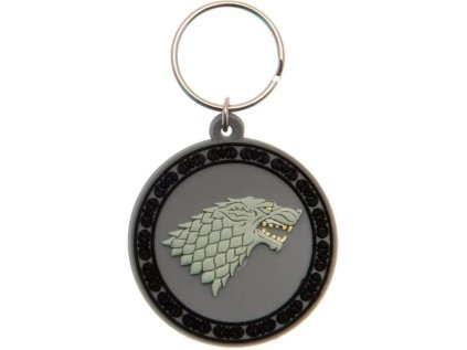 PŘÍVĚSEK NA KLÍČE|PRYŽOVÝ  GAME OF THRONES|STARK|5 x 6 cm
