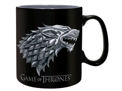 HRNEK VELKÝ|GAME OF THRONES  460 ml|STARK|WINTER IS COMING|ČERNÝ
