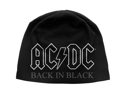 ČEPICE ÚPLETOVÁ|AC/DC  BACK IN BLACK|ČERNÁ|UNIVERSÁLNÍ