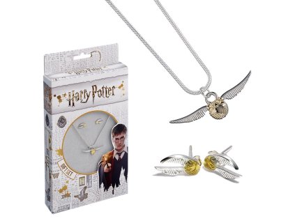 NÁUŠNICE S ŘETÍZKEM SET2  HARRY POTTER|GOLDEN SNITCH