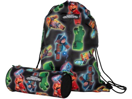 PYTLÍK GYM BAG + PENÁL|SET 2 KUSŮ  MINECRAFT|DUNGEONS CHARACTER