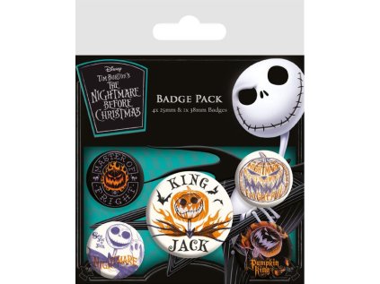 PLACKY|ODZNAKY|SET 5 KUSŮ  NIGHTMARE BEFORE CHRISTMAS