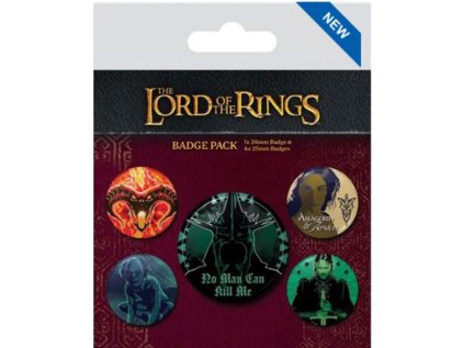 PLACKY|ODZNAKY|SET 5 KUSŮ  LORD OF THE RINGS (25 mm,38 mm)