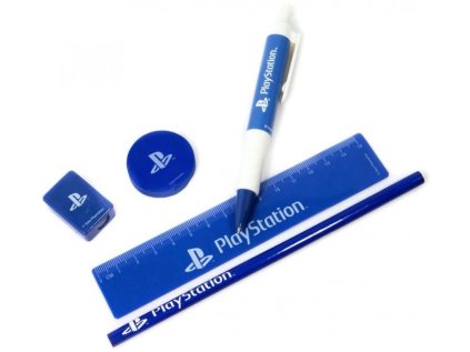 ŠKOLNÍ POMŮCKY SET5|PLAYSTATION  CLASSIC WHITE & BLUE|5 PŘEDMĚTŮ