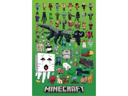 PLAKÁT 61 x 91,5 cm|MINECRAFT  CHARACTER GRID
