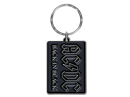 PŘÍVĚSEK NA KLÍČE|AC/DC  BACK IN BLACK|3 x 5 cm