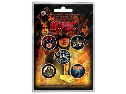 PLACKY|ODZNAKY|SET 5 KUSŮ  AC/DC|HIGHWAY TO HELL