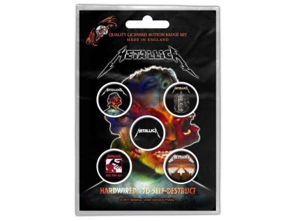 PLACKY|ODZNAKY|SET 5 KUSŮ  METALLICA|HARDWIRED TO SELF