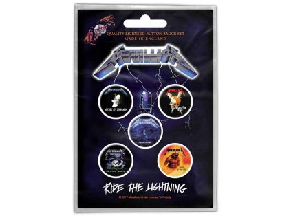 PLACKY|ODZNAKY|SET 5 KUSŮ  METALLICA|RIDE THE LIGHTNING