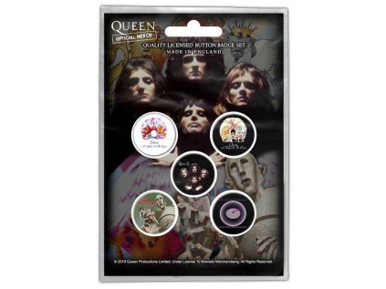 PLACKY|ODZNAKY|SET 5 KUSŮ  QUEEN|EARLY ALBUMS