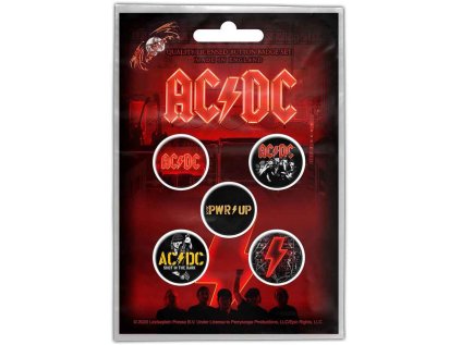 PLACKY|ODZNAKY|SET 5 KUSŮ  AC/DC|POWER UP