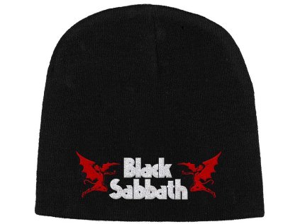 ČEPICE ÚPLETOVÁ ZIMNÍ|BLACK SABBATH  LOGO & DEVILS|ČERNÁ|UNIVERSÁLNÍ
