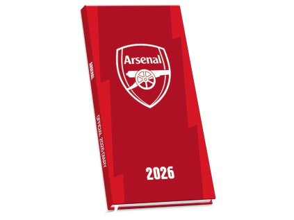DIÁŘ 2026 SLIM|FOTBAL  ARSENAL FC (8,3 x 16,5 cm)