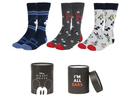 PONOŽKY PÁNSKÉ|SET 3 PÁRŮ|DISNEY  MICKEY MOUSE|VELIKOST EU 38-45
