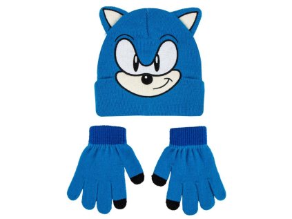 ZIMNÍ SET2 DĚTSKÝ|ČEPICE & RUKAVICE  SONIC THE HEDGEHOG|FACE