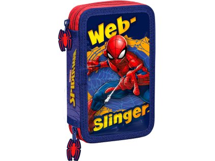 POUZDRO ŠKOLNÍ|MARVEL|SPIDERMAN  DVOJDÍLNÉ|12 x 20 x 4 cm