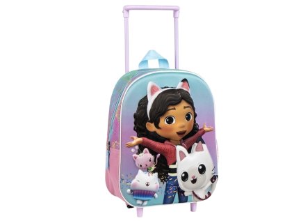 3D BATOH S VOZÍKEM|GABBY DOLLHOUSE  GABBY AND FRIENDS|25 x 36 x 10 cm