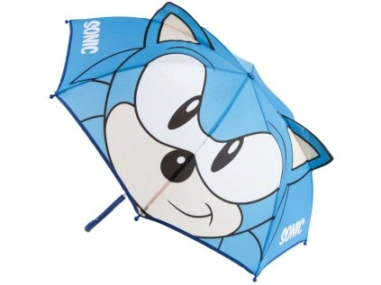 DEŠTNÍK MANUÁLNÍ|DĚTSKÝ|SONIC  THE HEDGEHOG|FACE|PRŮMĚR 70 cm
