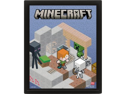OBRÁZEK 3D|28 x 24 cm  MINECRAFT|SWITCHING TERRAIN