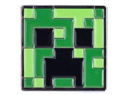 ODZNÁČEK SE ŠPENDLÍKEM|MINECRAFT  CREEPER ICON|3 x 3 cm