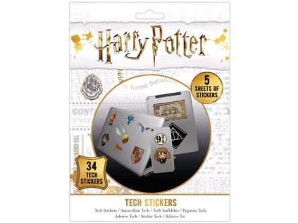 SAMOLEPKY NA ELEKTRONIKU  HARRY POTTER|5 LISTŮ|34 NÁLEPEK
