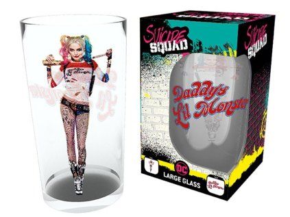 SKLENICE SKLO ČIRÉ|SUICIDE SQUAD  500 ml|SUICIDE SQUAD|HARLEY STAND