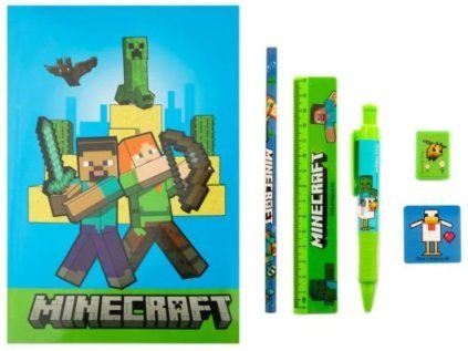 ŠKOLNÍ POMŮCKY SET6|MINECRAFT  CHARACTERS AND ICONS|16 x 24 x 2 cm