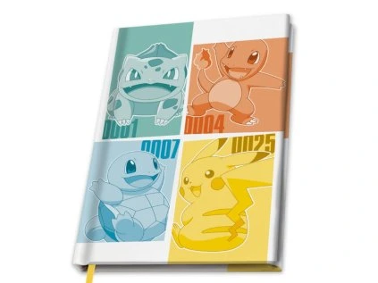 BLOK|ZÁPISNÍK A5|POKÉMON  KANTO STARTERS|15,5 x 21,7 cm