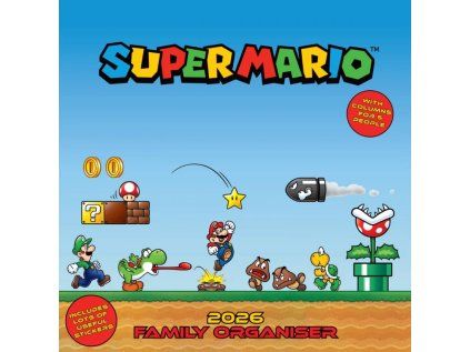 KALENDÁŘ 2026 PLÁNOVACÍ|PC HRY  SUPER MARIO (30,5 x 30,5|61 cm)