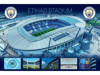 PLAKÁT 61 x 91,5 cm  MANCHESTER CITY|ETIHAD STADIUM