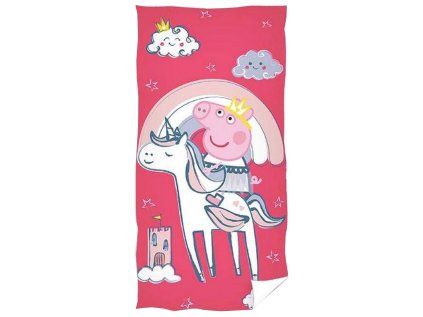 RUČNÍK OSUŠKA|PEPPA PIG  UNICORN RIDING|70 x 140 cm