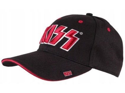 ČEPICE BASEBALLOVÁ|KŠILTOVKA  KISS|3D RED LOGO|ČERNÁ