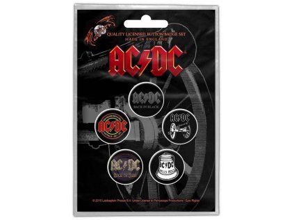 PLACKY|ODZNAKY|SET 5 KUSŮ  AC/DC|FOR THOSE ABOUT TO ROCK