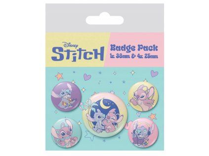 PLACKY|ODZNAKY|SET 5 KUSŮ  DISNEY|LILO & STITCH|PLANETARY