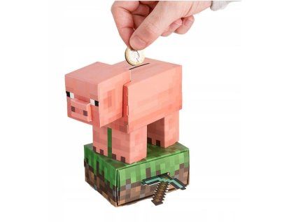 POKLADNIČKA PAPÍROVÁ|MINECRAFT  PIG|KREATIVNÍ SET|21 x 27 x 10 cm