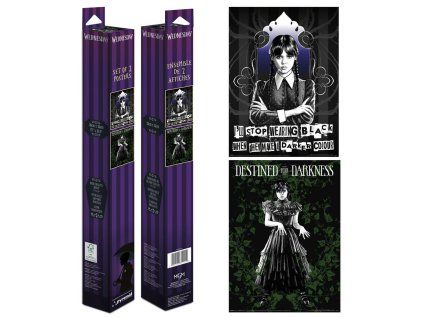 PLAKÁT 38 x 52 cm|SET 2 KUSŮ  WEDNESDAY|WEARING BLACK AND GOTH