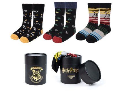 PONOŽKY PÁNSKÉ|SET 3 PÁRŮ  HARRY POTTER|SYMBOLS|EU 38-45