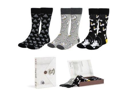 PONOŽKY PÁNSKÉ|SET 3 PÁRŮ  HARRY POTTER|ICONS|EU 38-45