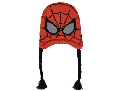 ČEPICE ZIMNÍ DĚTSKÁ|S COPÁNKY  MARVEL|SPIDER-MAN