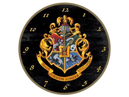 HODINY NÁSTĚNNÉ|HARRY POTTER  HOGWARTS CREST|PRŮMĚR 25 cm