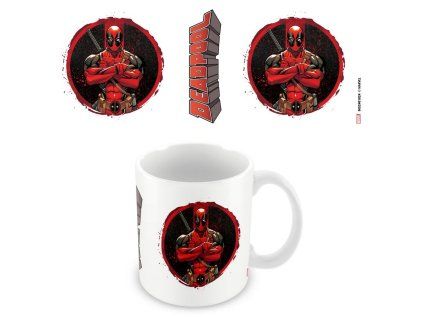 HRNEK KERAMICKÝ|MARVEL|DEADPOOL  315 ml|POSE IN LOGO|BÍLÝ