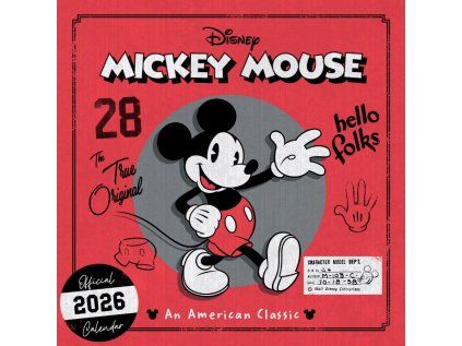 KALENDÁŘ 2026|DĚTSKÝ  MICKEY MOUSE (30,5 x 30,5|61 cm) SQ